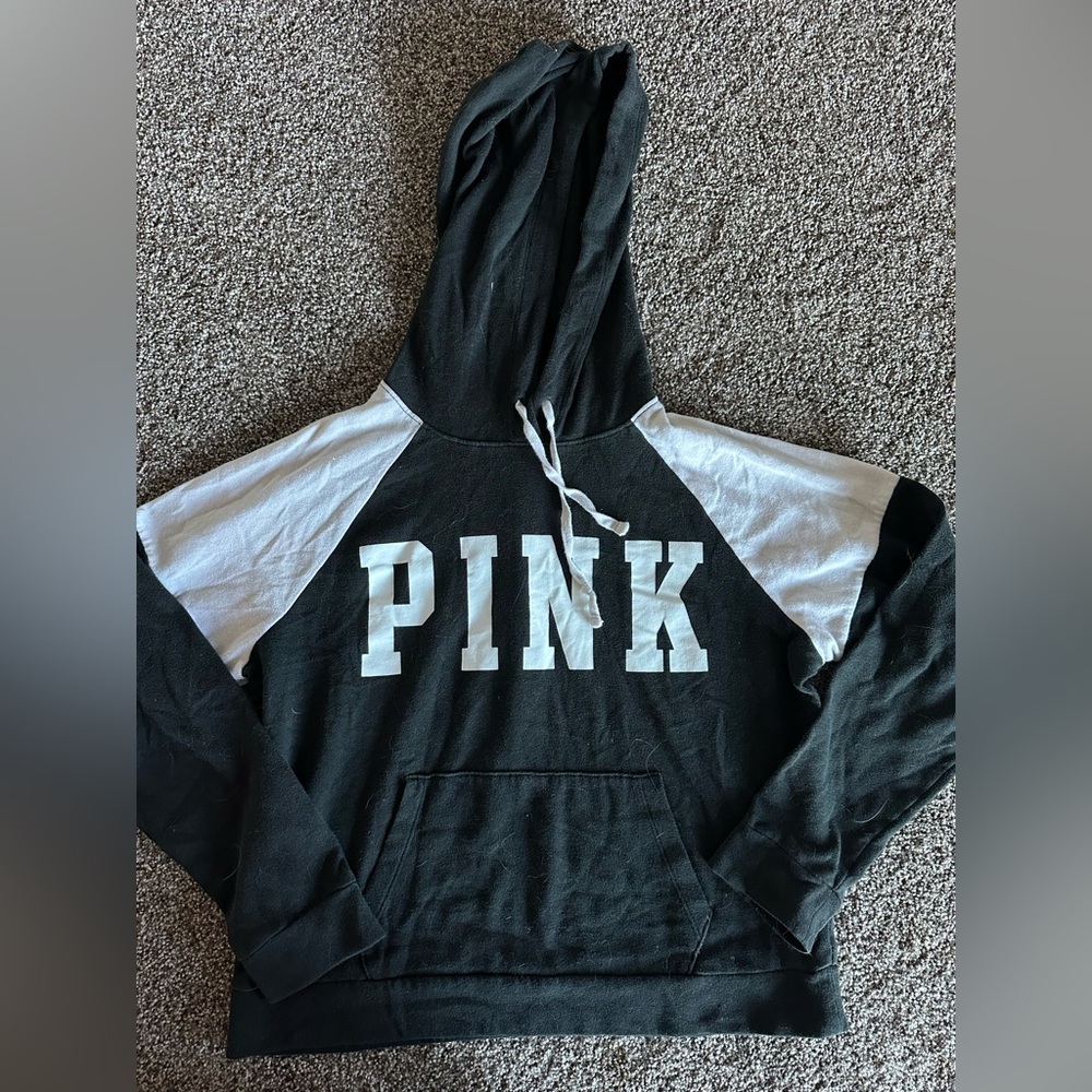 Victoria's Secret PINK Black and White Hoodie